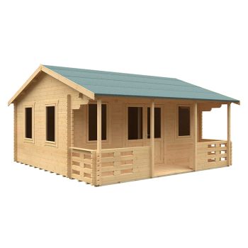 18x18 The Addlington 44mm Cabin - L535 x W535 x H313.9 cm - Solid Wood/Softwood/Pine - Natural