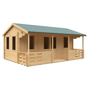 20x14 The Addlington 44mm Cabin - L595 x W415 x H293.2 cm - Solid Wood/Softwood/Pine - Natural