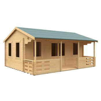 20x16 The Addlington 44mm Cabin - L595 x W475 x H303.6 cm - Solid Wood/Softwood/Pine - Natural