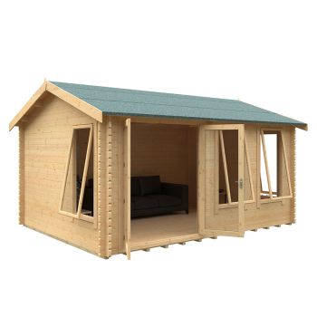 16x12 The Sherborne 44mm Cabin - L475 x W355 x H282.9 cm - Solid Wood/Softwood/Pine - Natural