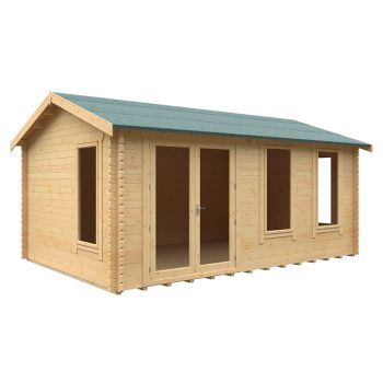 18x12 The Sherborne 44mm Cabin - L535 x W355 x H282.9 cm - Solid Wood/Softwood/Pine - Natural