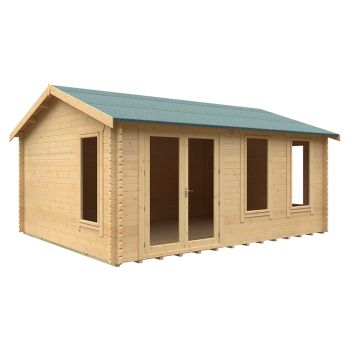18x14 The Sherborne 44mm Cabin - L535 x W415 x H293.2 cm - Solid Wood/Softwood/Pine - Natural