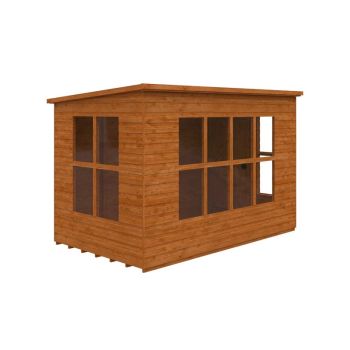 10 x 6 Feet Penthouse 12mm Shed - Solid Wood/Softwood/Pine - L295 x W175 x H204.1 cm - Burnt Orange