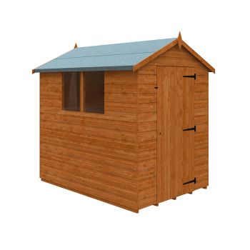 7 x 5 Feet Super Apex 12mm Shed - Solid Wood/Softwood/Pine - L205 x W145 x H210.9 cm - Burnt Orange