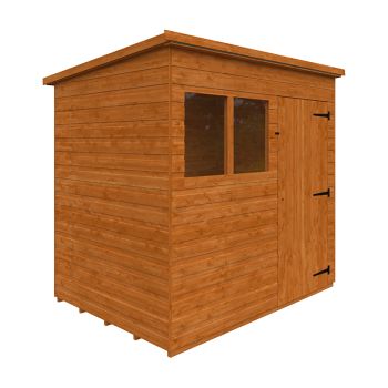 7 x 5 Feet Super Pent 12mm Shed - Solid Wood/Softwood/Pine - L205 x W145 x H204.1 cm - Burnt Orange