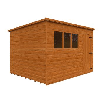 10 x 8 Feet Super Pent 12mm Shed - Solid Wood/Softwood/Pine - L295 x W235 x H204.1 cm - Burnt Orange