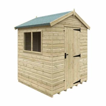 6 x 6 Feet Apex Premier 16mm Shed - Solid Wood/Softwood/Pine - L175 x W175 x H242.3 cm - Green