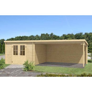 St. Louis-Log Cabin, Wooden Garden Room, Timber Summerhouse, Home Office - L701 x W319 x H210.9 cm