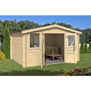 Dallas-Log Cabin, Wooden Garden Room, Timber Summerhouse, Home Office - L410.9 x W312 x H233.7 cm