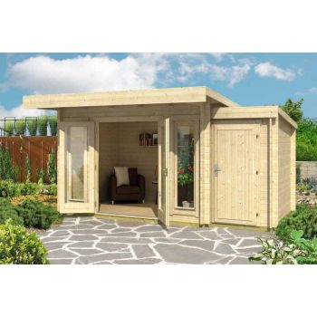 Bike Extension 2000-Log Cabin, Wooden Garden Room, Timber Summerhouse, Home Office - L130 x W220 x H210.9 cm