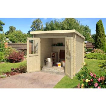 Indi 175-Log Cabin, Wooden Garden Room, Timber Summerhouse, Home Office - L250 x W213.1 x H210.9 cm