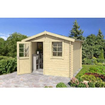 Nina 175-Log Cabin, Wooden Garden Room, Timber Summerhouse, Home Office - L307.2 x W195 x H233.7 cm