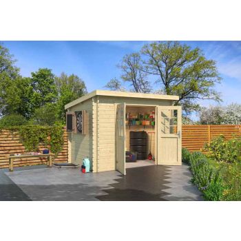 San Jose 175-Log Cabin, Wooden Garden Room, Timber Summerhouse, Home Office - L295 x W213.1 x H210.9 cm