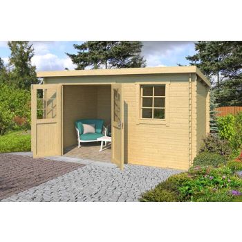 Amira 275-Log Cabin, Wooden Garden Room, Timber Summerhouse, Home Office - L400 x W313.9 x H210.9 cm