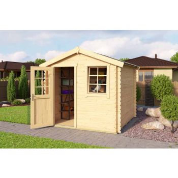 Wels 2-Log Cabin, Wooden Garden Room, Timber Summerhouse, Home Office - L263.7 x W250 x H233.7 cm