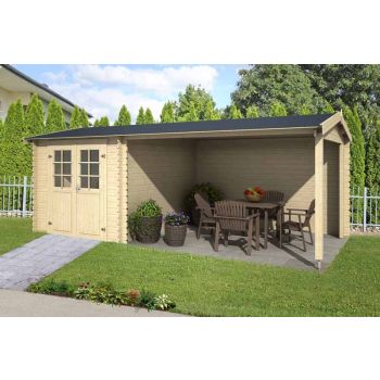 Ivana-Log Cabin, Wooden Garden Room, Timber Summerhouse, Home Office - L590 x W312.6 x H228 cm