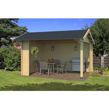 Kirian 300-Log Cabin, Wooden Garden Room, Timber Summerhouse, Home Office - L420 x W389.4 x H273.6 cm