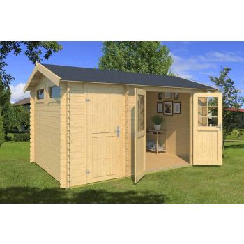 William 250-Log Cabin, Wooden Garden Room, Timber Summerhouse, Home Office - L420 x W288.8 x H239.4 cm