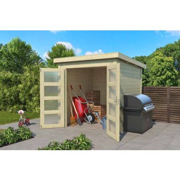 Zambezi 2-Log Cabin, Wooden Garden Room, Timber Summerhouse, Home Office - L220 x W274.7 x H210.9 cm