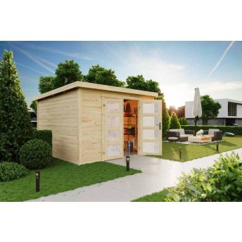 Zambezi 6-Log Cabin, Wooden Garden Room, Timber Summerhouse, Home Office - L320 x W274.7 x H210.9 cm