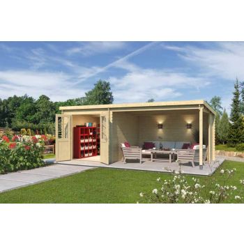 Saint Raul-Log Cabin, Wooden Garden Room, Timber Summerhouse, Home Office - L590 x W303.9 x H222.3 cm