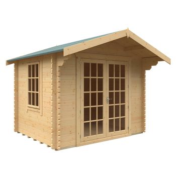 8x10w The Lotherton Plus 44mm Cabin - L235 x W295 x H261.6 cm - Solid Wood/Softwood/Pine - Natural