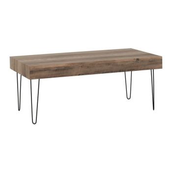 Troy Coffee Table - L50 x W110 x H45 cm - Medium Oak Effect/Black
