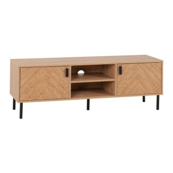 Leon 2 Door TV Unit - L39.5 x W139.5 x H48 cm - Medium Oak Effect