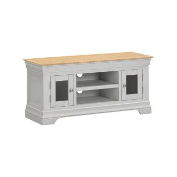 Bordeaux Small TV Stand - L43 x W120 x H57 cm - Pebble Grey/Oak