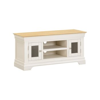 Bordeaux Small TV Stand - L43 x W120 x H57 cm - Ivory/Oak