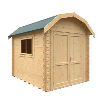 10x8w The Alford Barn Plus 44mm Cabin - L295 x W235 x H277.6 cm - Solid Wood/Softwood/Pine - Natural