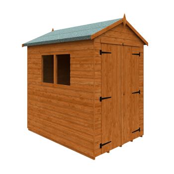7 x 5 Feet Workshop 12mm Shed - Solid Wood/Softwood/Pine - L205 x W145 x H233.5 cm - Burnt Orange