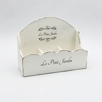 Shabby Frilly Box - Wood - L8 x W35 x H35 cm - White