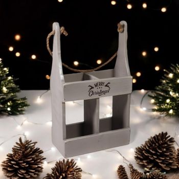 2 Bottle Wine Holder - L10 x W21 x H39 cm - Rustic Grey