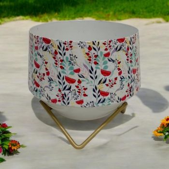 Planter in Stand - Iron - L13 x W13 x H13 cm