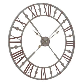 Skeleton Wall Clock - Iron - L4.5 x W73 x H73 cm - Grey/Rusty