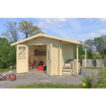 Tulsa-Log Cabin, Wooden Garden Room, Timber Summerhouse, Home Office - L428.8 x W352 x H245.1 cm
