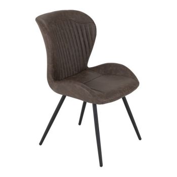 Quebec Dining Chair (Pack of 4) - L62 x W51 x H90.5 cm - Brown Faux Leather