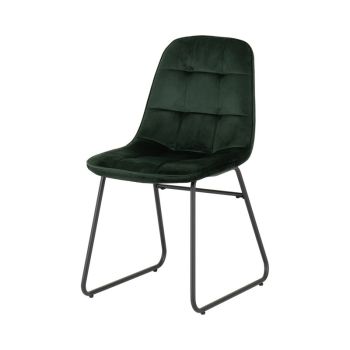 Lukas Dining Chair (Pack of 2) - L54 x W43 x H81 cm - Emerald Green Velvet