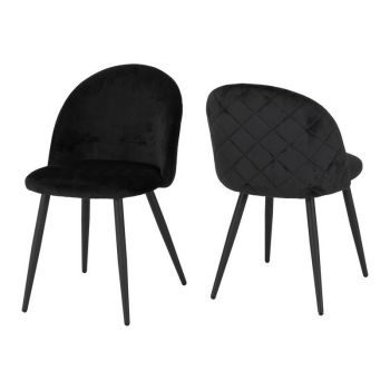 Marlow Dining Chair (Pack of 4) - L60 x W51 x H82 cm - Black Velvet