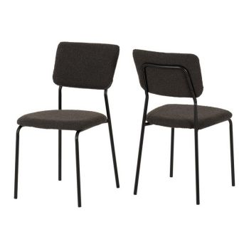 Sheldon Dining Chair (Pack of 4) - L53 x W45 x H84.5 cm - Grey Boucle Fabric