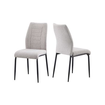 Chilton Indoor Dining Chair (Pack of 4) - L58.5 x W43 x H94 cm - Grey Fabric