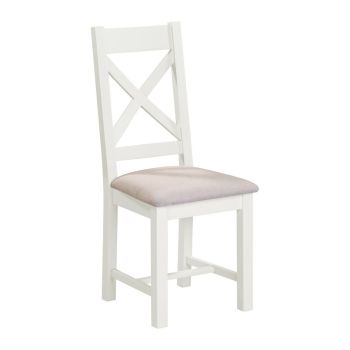 Windsor Cross Back Dining Chair (Set of 2) - L51 x W46 x H105.5 cm - Ivory/Oat Fabric