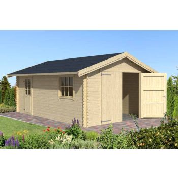 Yarik 540-Log Cabin, Wooden Garden Room, Timber Summerhouse, Home Office - L473.7 x W583 x H273.6 cm