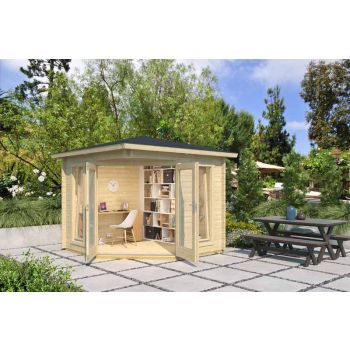 Oban-Log Cabin, Wooden Garden Room, Timber Summerhouse, Home Office - L282.3 x W282.3 x H240.5 cm
