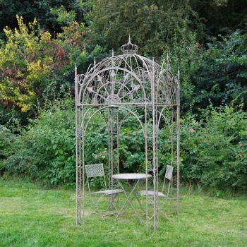 Square Pavilion - Gazebo - L128 x W128 x H343 cm - Antique Blue Rust