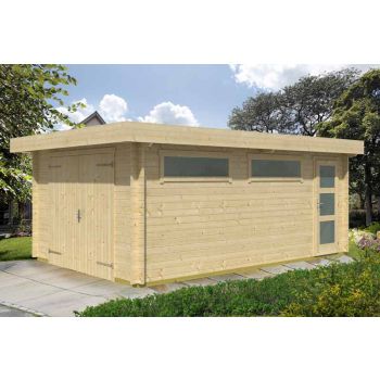 Canberra-Log Cabin, Wooden Garden Room, Timber Summerhouse, Home Office - L422.7 x W600 x H233.7 cm