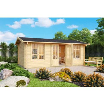 Pembrokeshire 53-Log Cabin, Wooden Garden Room, Timber Summerhouse, Home Office - L540 x W345.8 x H239.4 cm