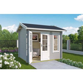 Alex Mini-Log Cabin, Wooden Garden Room, Timber Summerhouse, Home Office - L290 x W254.1 x H245.1 cm