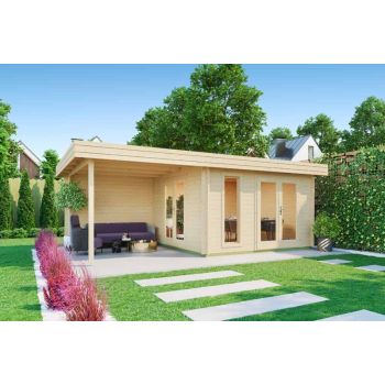 Anders-Log Cabin, Wooden Garden Room, Timber Summerhouse, Home Office - L688 x W414.8 x H233.7 cm